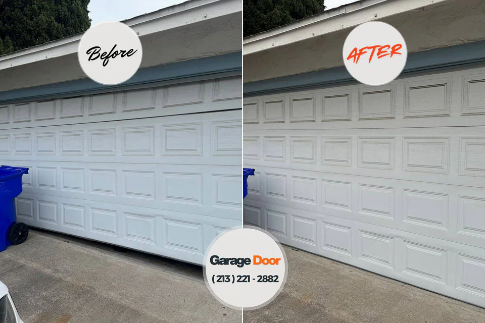 Before and after: garage door repair Darien, IL
